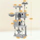 image 3 of Yaheetech 185 cm Tall Large Plush Cat Tower Light Grey