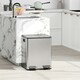 image 7 of HOMCOM 2 x 20L Dual Kitchen Bin Pedal Bin for Recycling and Waste, Silver Black | 40L