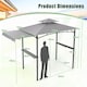 image 2 of COSTWAY 318x153cm Grill Gazebo Outdoor Barbecue Canopy Tent w/Side Awning-Grey