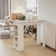 image 2 of HOMCOM Bar Table Coffee Table Kitchen Dining Table with 4-Tier Shelf