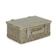 image 2 of Antique Wash Empty Picnic Basket with Pinewood Lid Brown | S