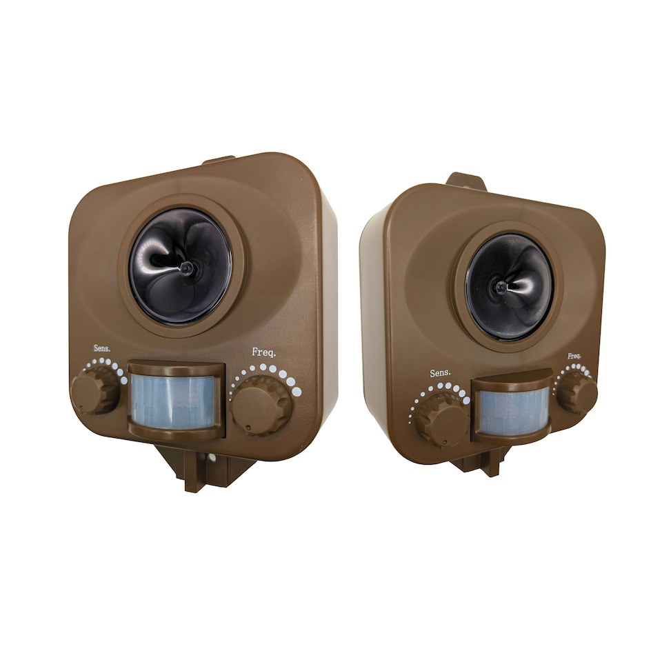 image 1 of Pestbye Twinpack Battery Powered Fox Repellent Ultrasonic Repeller Deterrent Fox Scarer with Ground Stake