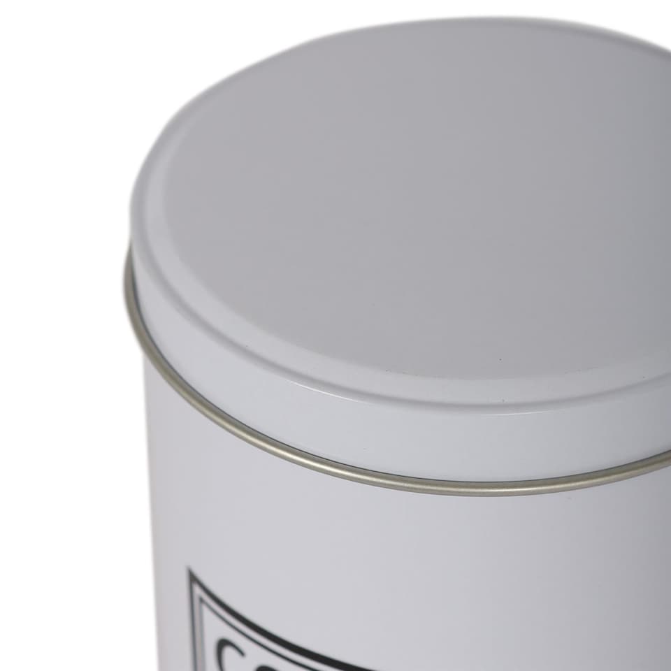 image 1 of Harbour Housewares 3pc Round Metal Tea Coffee Sugar Canister Set - White