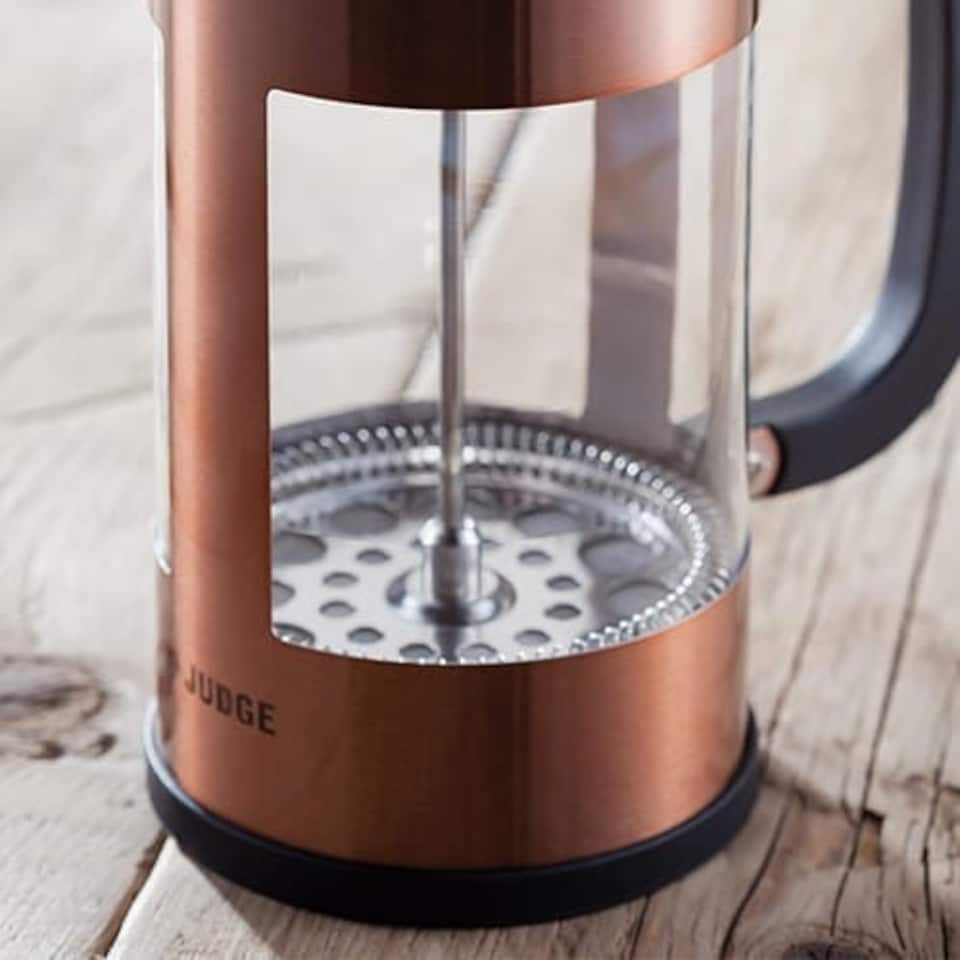 image 1 of Judge 8 Cup Glass Cafetiere Copper