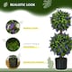 image 5 of HOMCOM Set of 2 Potted Artificial Plants Ball Tree with Lavender Flowers, 70cm