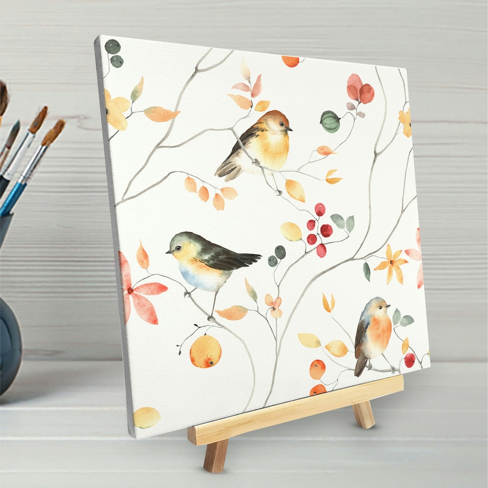 image 1 of Pack of 6 25x25cm Canvas Easel Set | White