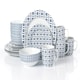 image 1 of 16pc Blue Geo Dinner Set