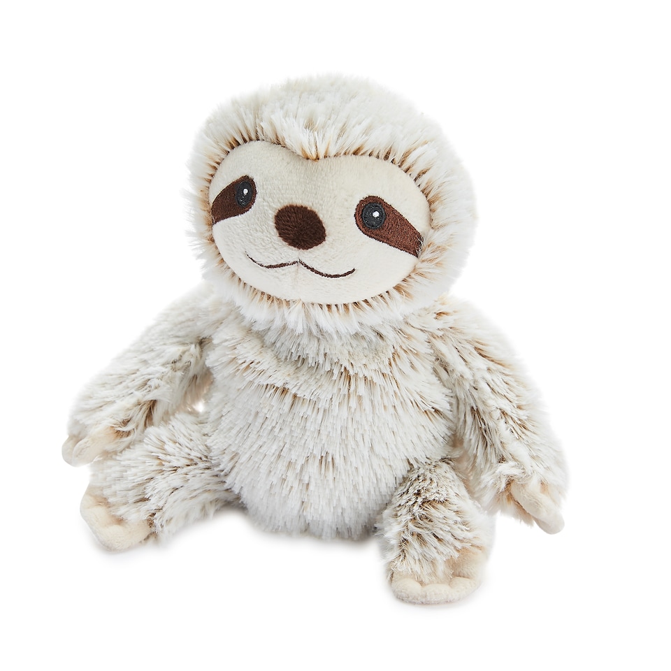 image 1 of Warmies Marshmallow Sloth Plush Junior Size, Microwavable Plush with French Lavender Scent, Fully Heatable Cuddly Sloth Toy for Anxiety and Pain Relief