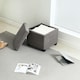 image 9 of HOMCOM 40 cm Ottoman Storage Box with Removable Lid, Foot Rest, Grey Grey