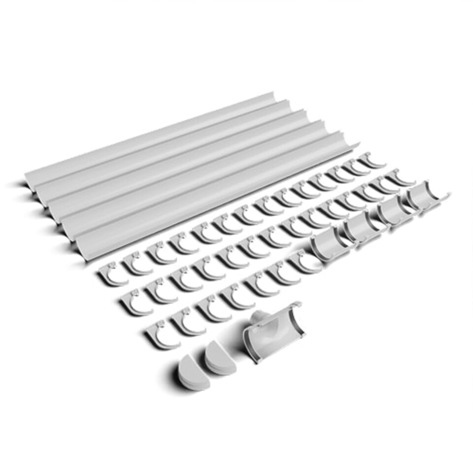 image 1 of FloPlast 170mm XtraFlo Industrial Half-Round Gutter Kit 20m - White