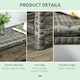 image 5 of Outsunny Outdoor Coffee Table, PE Rattan Side Table w/ Plastic Board, Grey