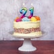 image 2 of Anniversary House Age 2 Metallic Numeral Moulded Pick Candle Rainbow