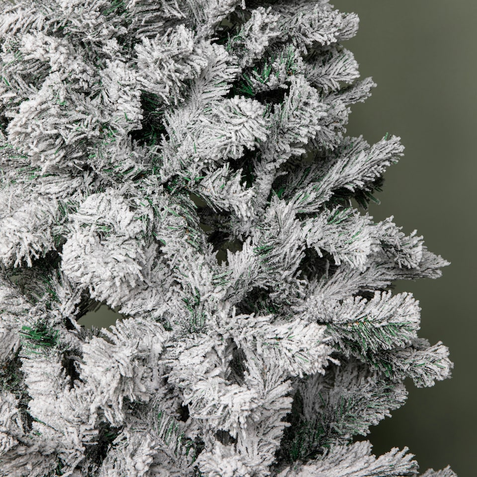 image 1 of 6ft (1.8m) Snow Flocked Artificial Christmas Tree with Green Metal Stand and 455 Tips