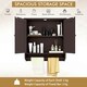image 6 of COSTWAY Wall Mounted Bathroom Cabinet Medicine Storage Brown Brown