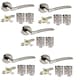 image 1 of Golden Grace 5 Sets Indiana Style Modern Door Handles on Round Rose in Dual Finish with Latch Grey