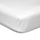 image 1 of Belledorm 540 Thread Count Satin Stripe Extra Deep Fitted Sheet - White - Kingsize