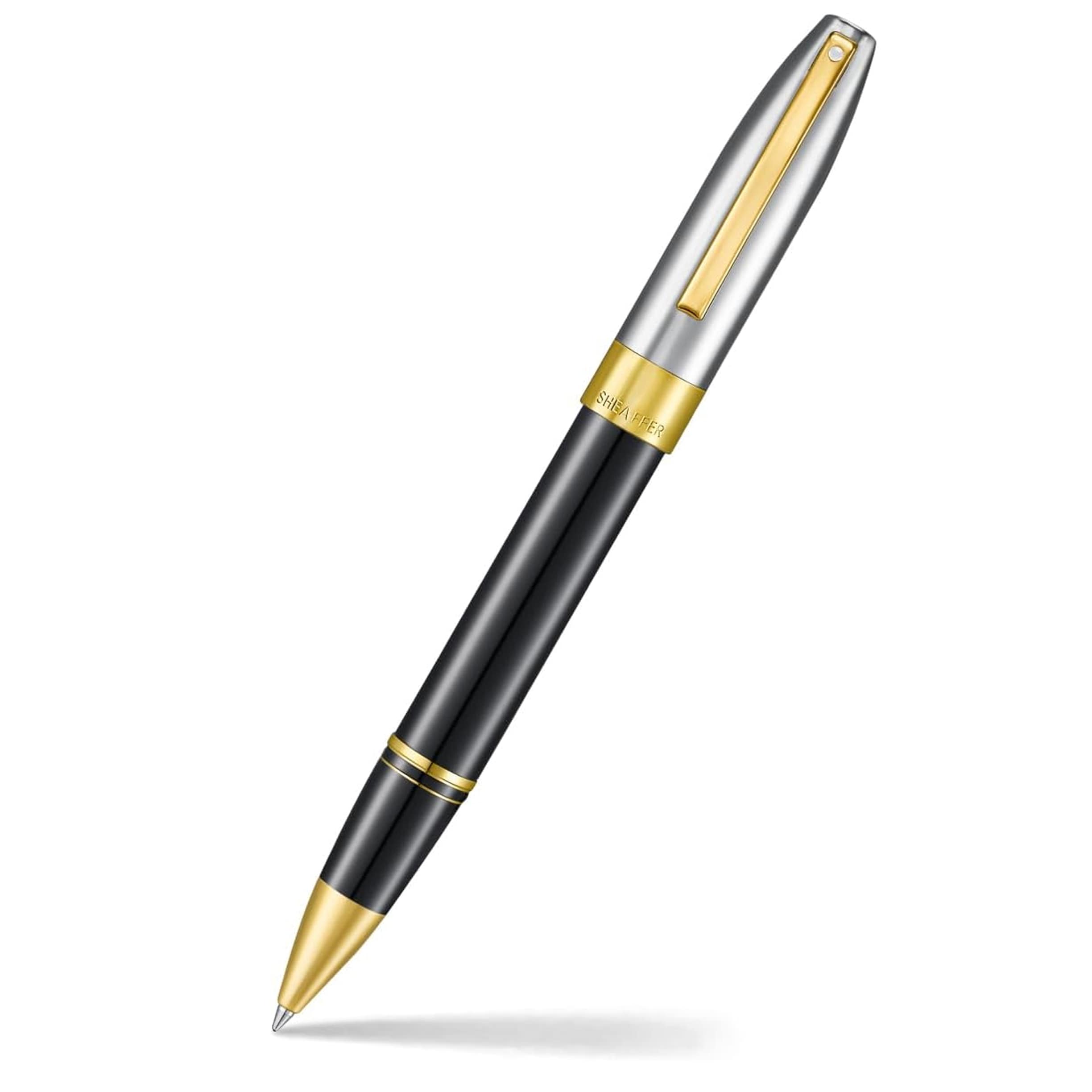 Sheaffer Legacy 9065 Rollerball Pen Glossy Black and Chrome Bi-Colour with 14K PVD Gold Plated Trims
