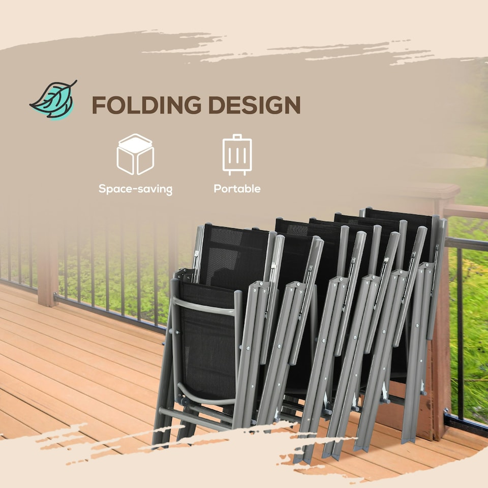 image 1 of Outsunny 7 Piece Garden Dining Set, Outdoor Table and 6 Chair