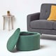 image 6 of Homescapes Arundel Heart-Shaped Velvet Footstool with Storage, Emerald