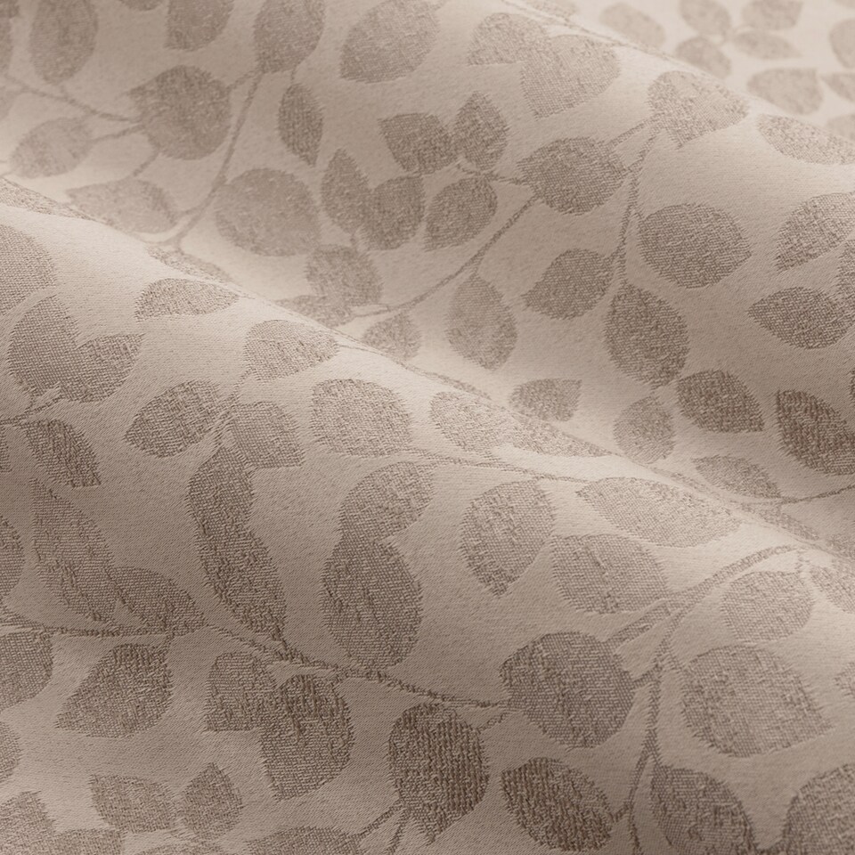 image 1 of Wylder Grace Leaf Jacquard Fully Lined Pencil Pleat Curtain Pair, Taupe, (W) 168 x (D) 137cm | Cream | Taupe | 1