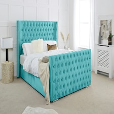 Meila Plush Superking Bed Frame - Teal