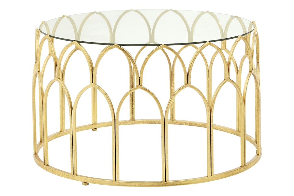 image 1 of Merlin Gold Leaf Coffee Table | Gold