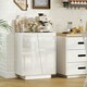 image 2 of HOMCOM High Gloss Storage Cabinet for Bedroom Living Room Dining Room Black