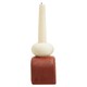 image 5 of Interiors by Premier Modern White Candle Holder with Red Base, Antique Candle Holder For Living Room, Large Candle Holder For Home Red