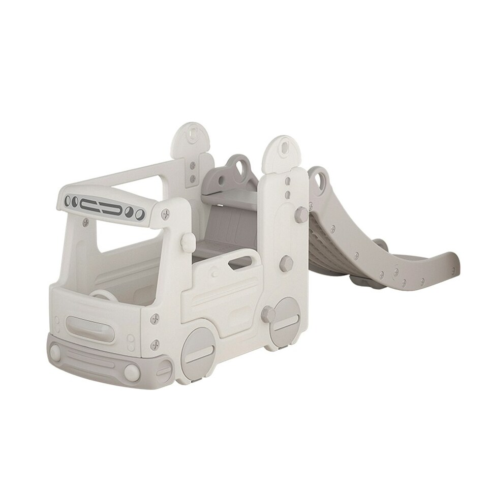image 1 of Living and Home Kids' 2-in-1 Multi-Functional Slide with Bus Design
