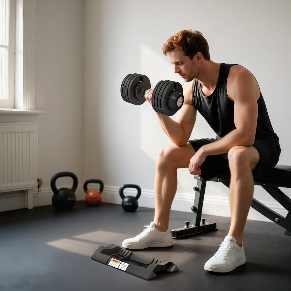 image 1 of SPORTNOW 4-in-1 Adjustable Dumbbells, Weights Set, 7kg, 13kg, 18kg, 24kg