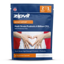 Probiotic 6 Billion CFU, 60 Vegetarian Capsules, 2-Month Supply, 5 Strains with Prebiotic for Gut Health