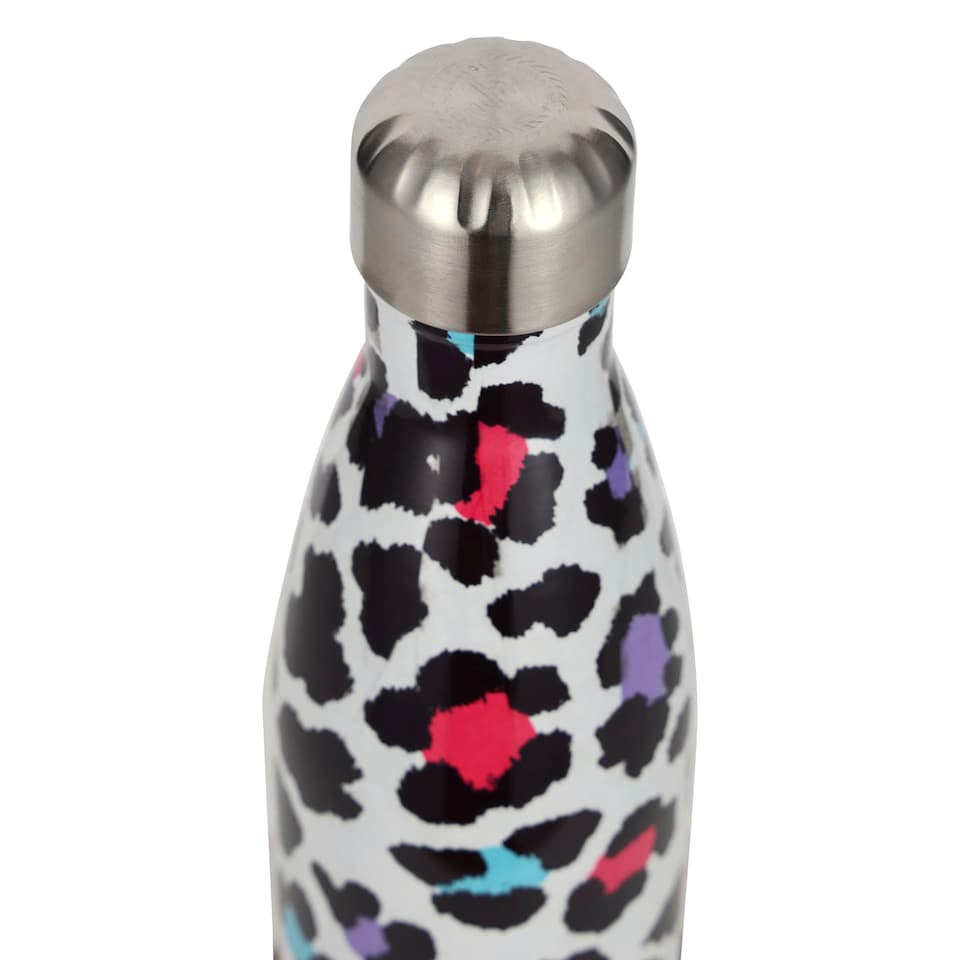 image 1 of Thermal Water Bottle Silver Leopard Print | Stainless Steel Leak Proof Bottle | Multi | Multi | One Size | 1