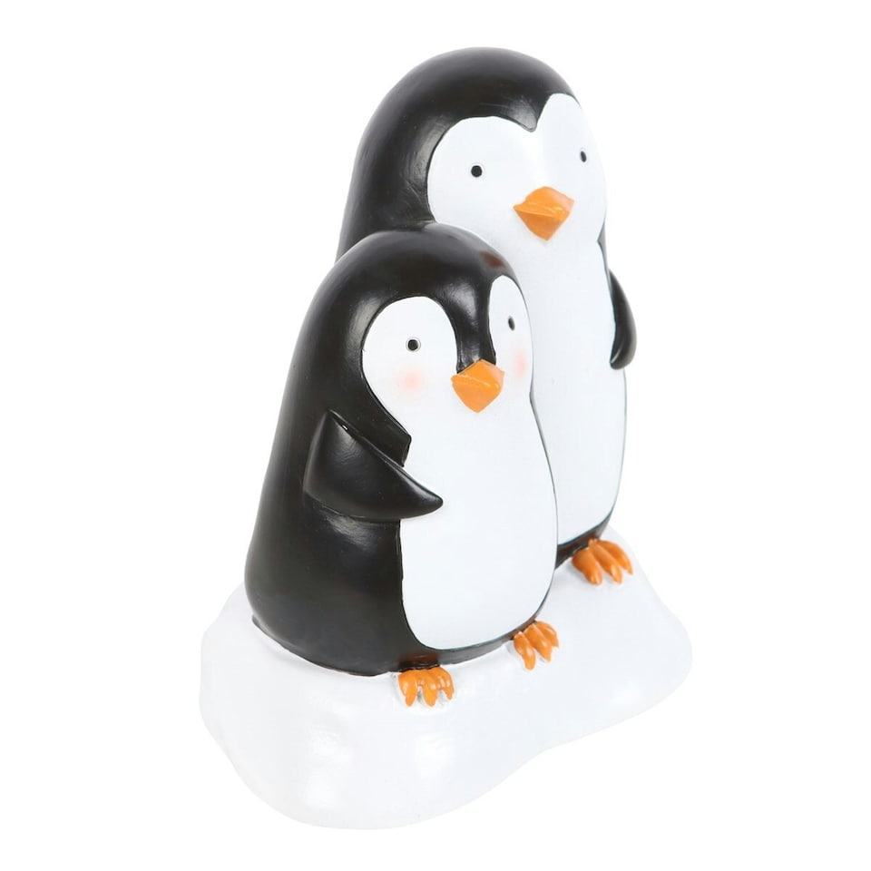 image 1 of Something Different Snuggle Season Resin Penguin Ornament - Black/White - One Size