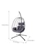 image 8 of Living and Home Swing Hanging Egg Chair with Cushion and Pillow, Black | Black | Cushion & Headrest Colour: Dark Grey | One Size