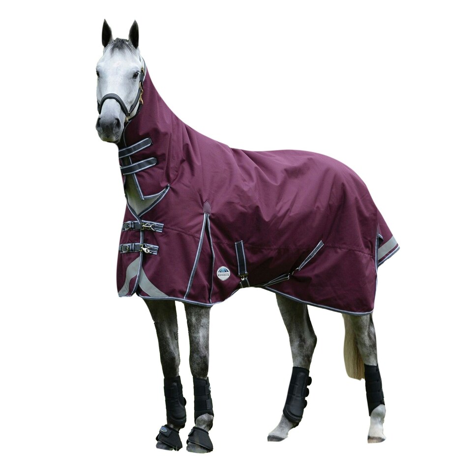 image 1 of Weatherbeeta Comfitec Plus Dynamic II Combo Neck Midweight Horse Turnout Rug - Maroon/Grey/White - 6´ 9"