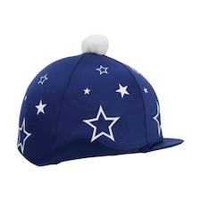 HyFashion Equestrian Super Starz Hat Cover - Navy/White - One Size