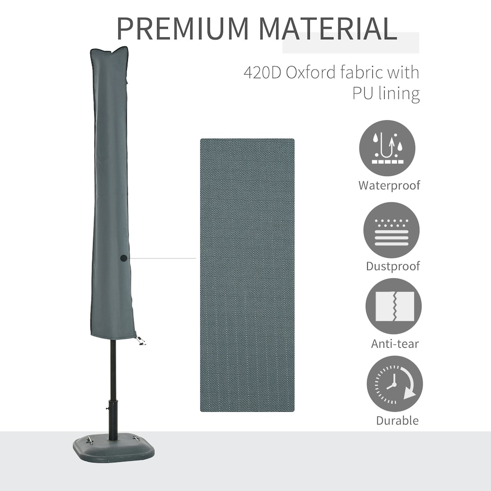 image 1 of Outsunny Sun Umbrella Parasol Cover Waterproof Weatherproof Outdoor