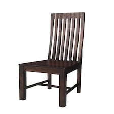 Geneva Long Back Solid Seat Chair (Set of 2) - Mango Wood - Dark Finish Brown