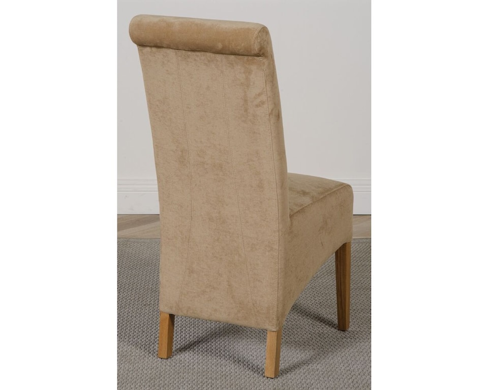 image 1 of Oslo 180 x 90 cm Large Oak Dining Table and 6 Montana Fabric Chairs | Brown | Beige