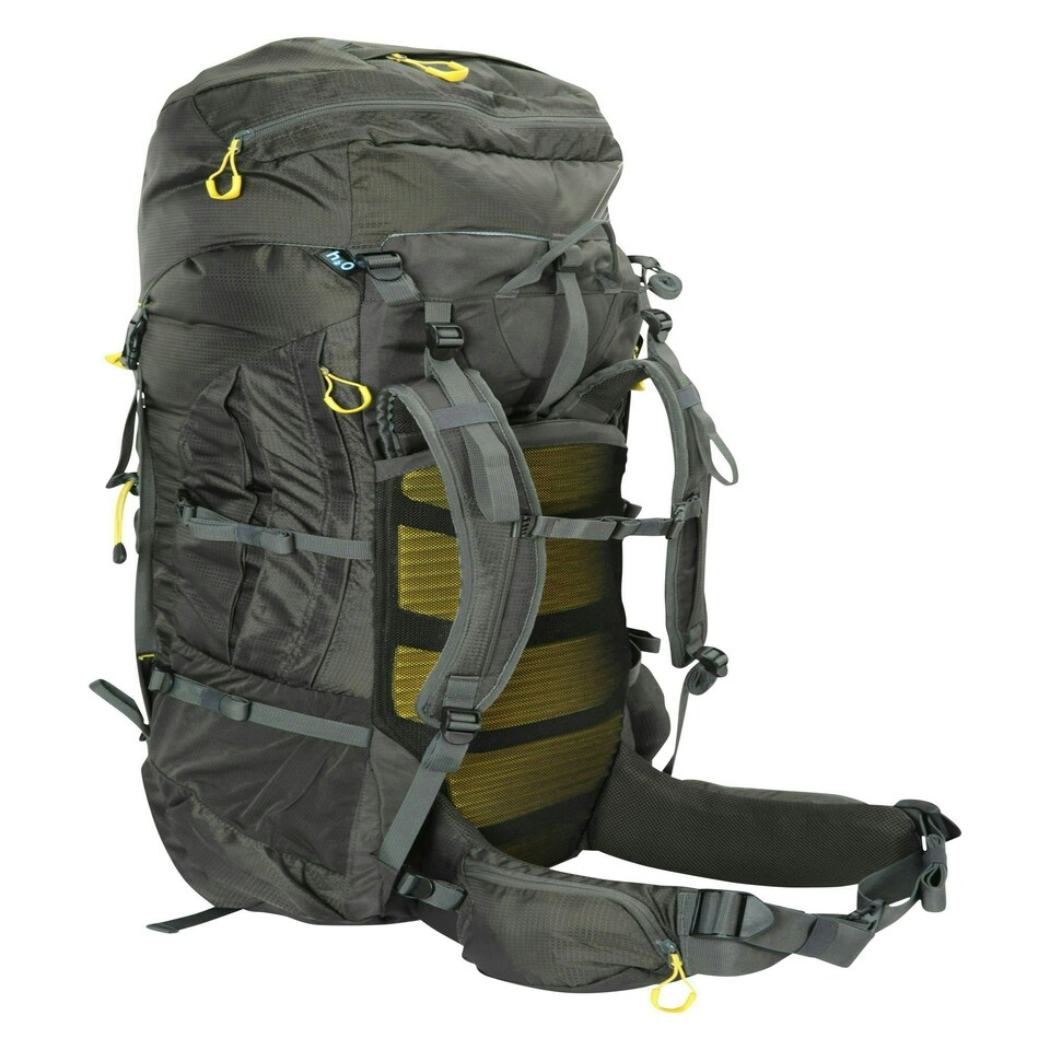 image 1 of Mountain Warehouse Large 80L Inca Backpack Camping Hiking Travelling Rucksack Brown