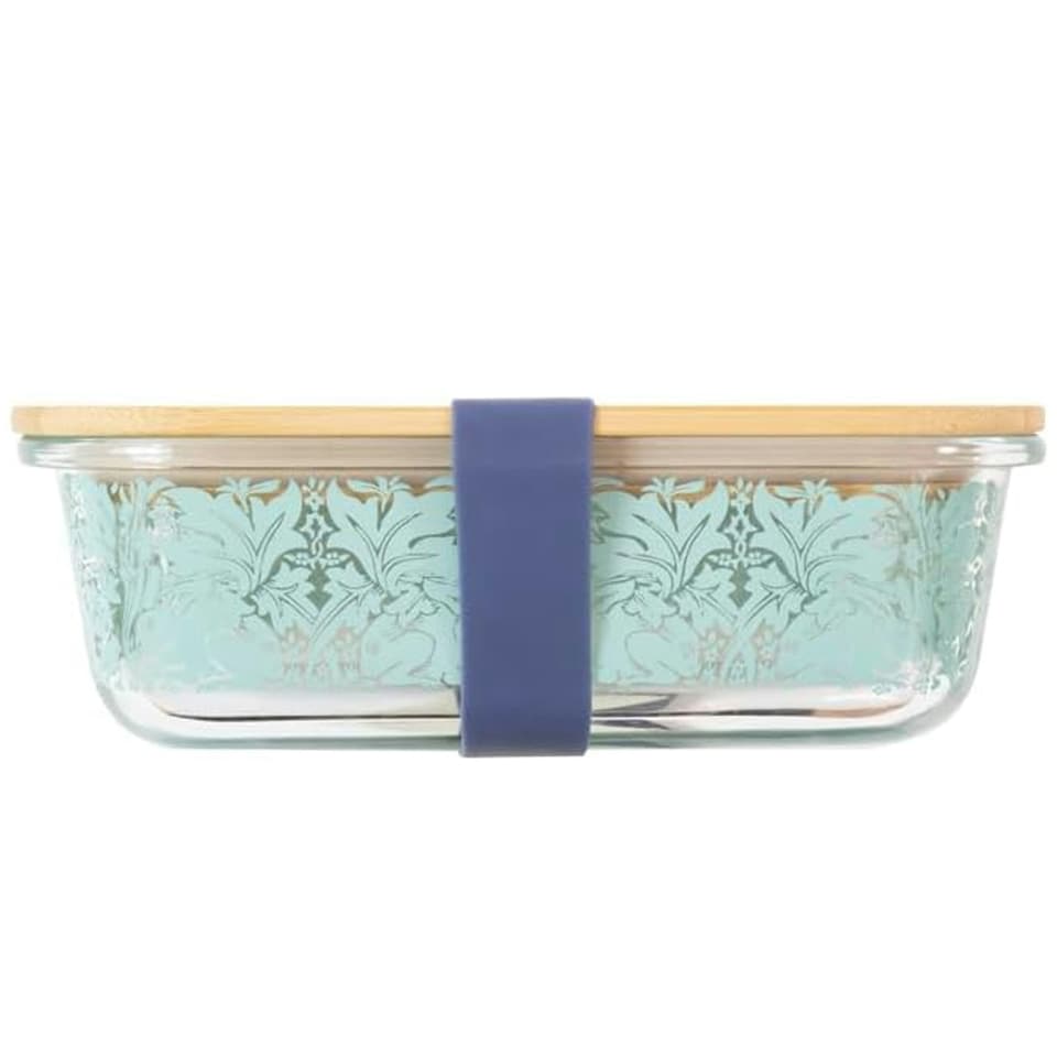 image 1 of Portico Designs William Morris Brother Rabbit Glass Lunchbox With Bamboo Lid