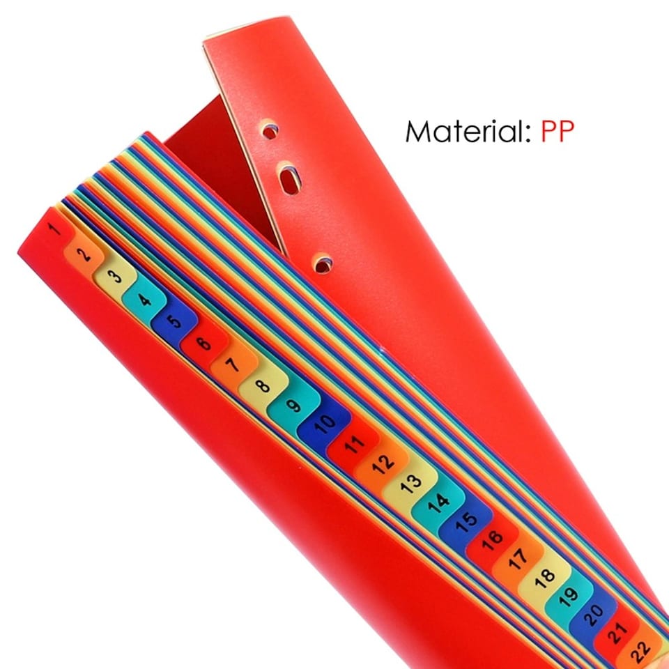 image 1 of A4 Coloured Plastic 31 Part Tabbed Index Dividers - File