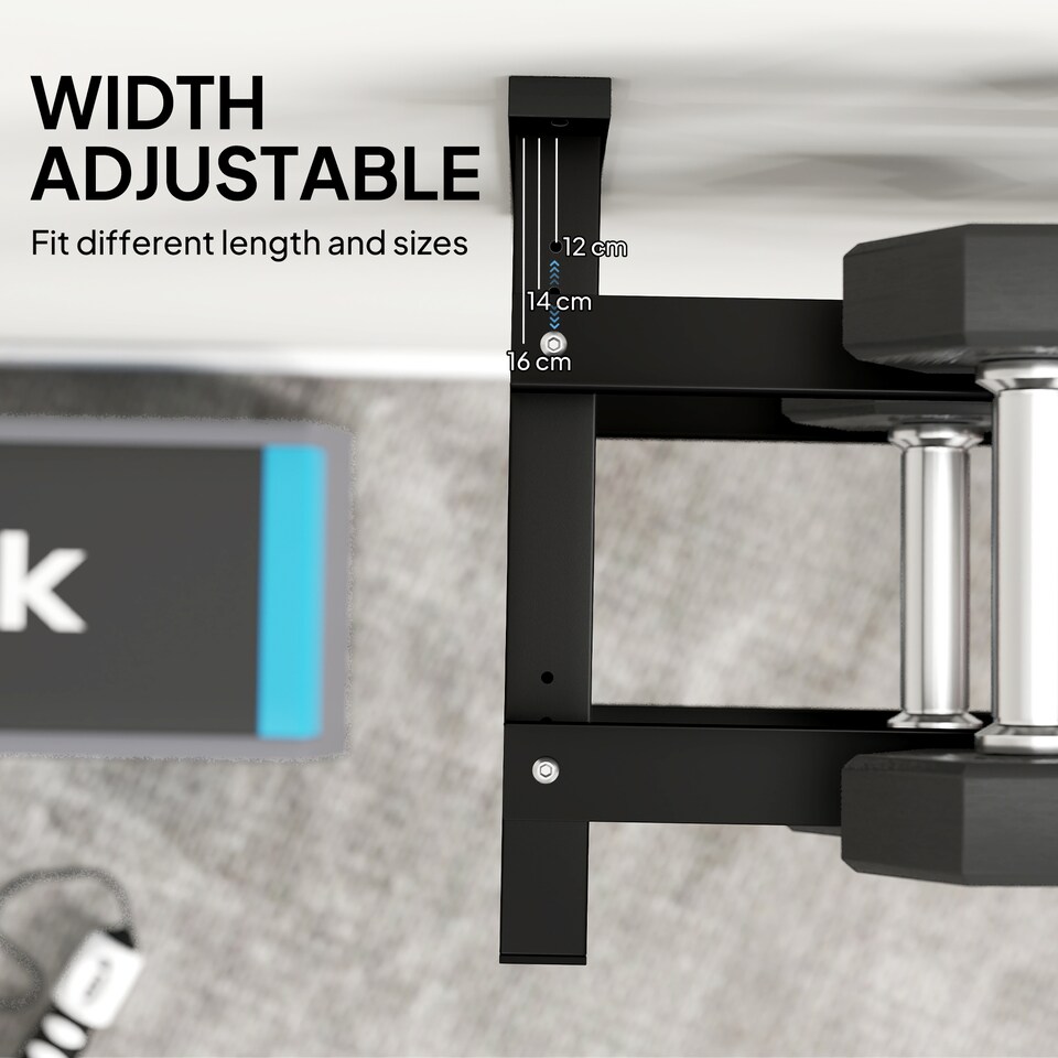 image 1 of SPORTNOW Wall-Mounted Dumbbell Rack, 2-Tier Weight Rack, Space-Saving Dumbbell Stand, Multi-Functional organiser for Kettlebells and Yoga Mats, for Home Gym, Black