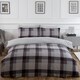 image 1 of OHS Check Print Teddy Fleece Duver Cover and Pillowcase Set, King - Grey
