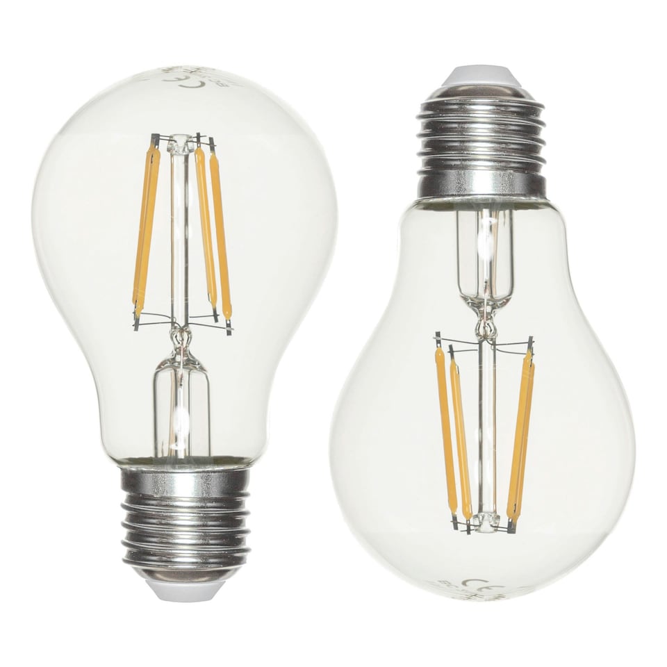 image 1 of BHS 2 Pack of 6 Watt LED Vintage Style ES E27 Classic Light Bulb | Clear | Warm White | 2
