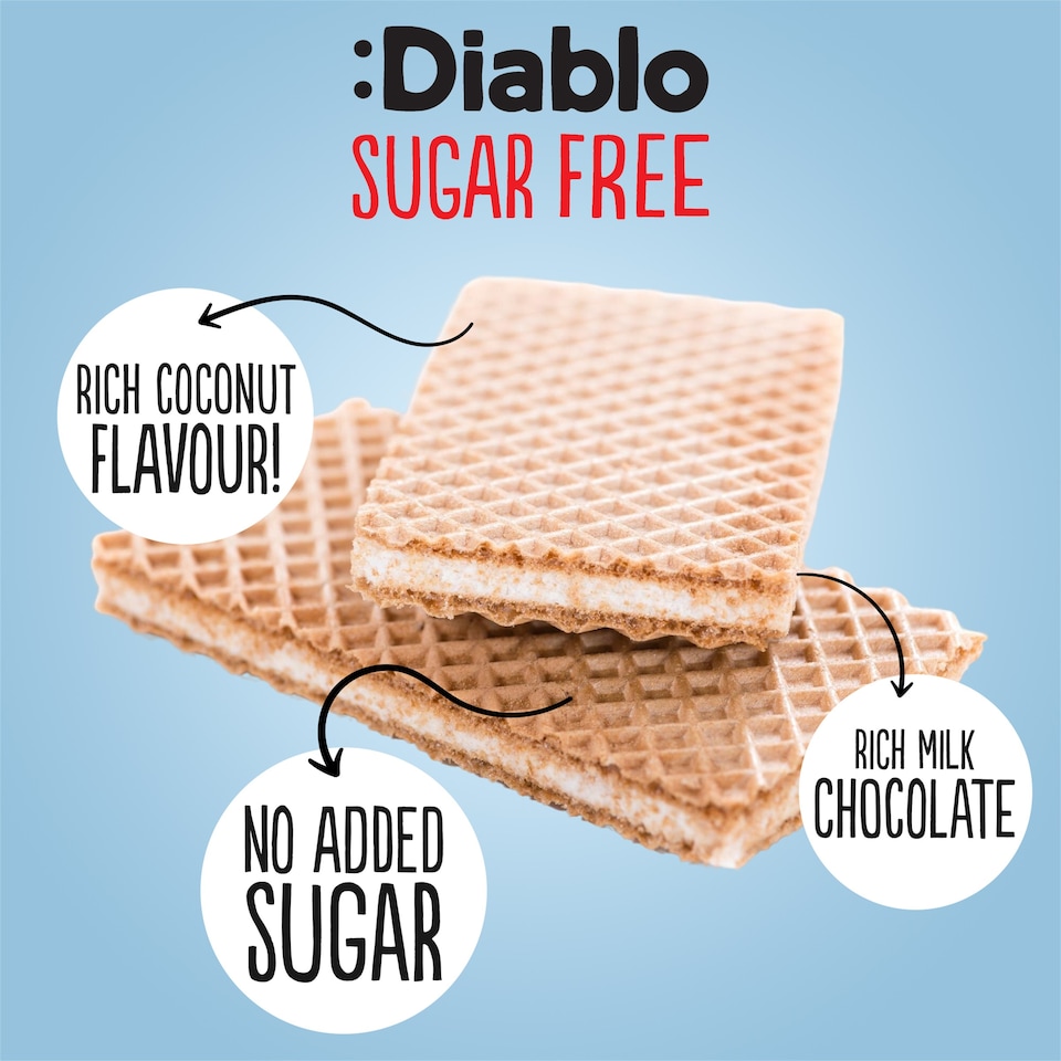 image 1 of Diablo No Added Sugar Coconut Cream Wafer Thins 150g