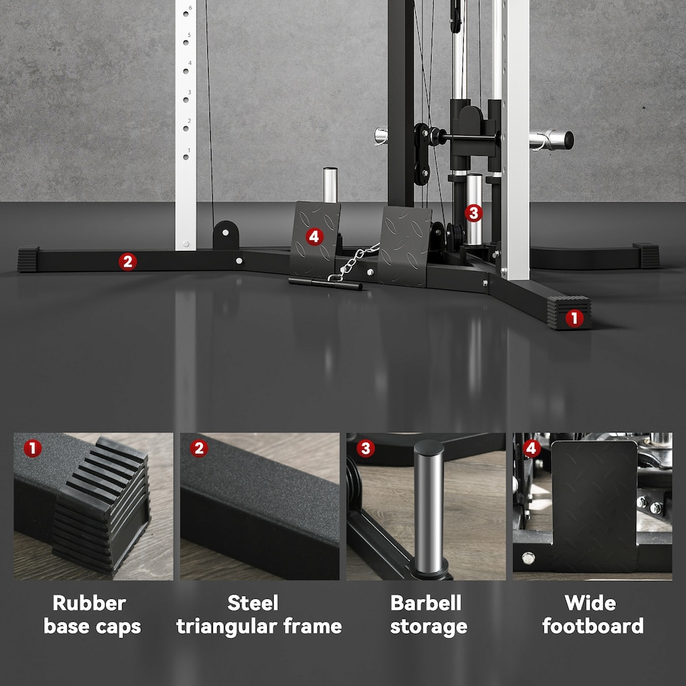 image 1 of SPORTNOW Home Gym Machine, 15-Position Adjustable Training Workout Station