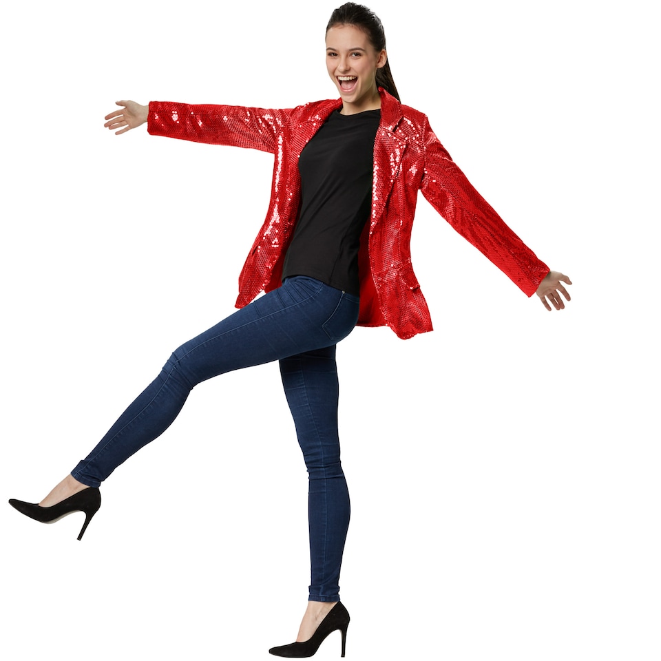 image 1 of Womens sequin jacket | Red | red | 1