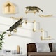image 6 of PawHut Cat Wall Furniture Condo Perches Scratch Posts Steps 8 Piece Beige