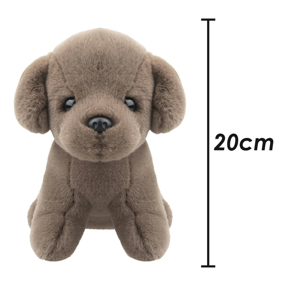image 1 of Dog Mink Soft Toy Fun Doggy Plush Cuddly Soft Fluffy Cute Puppy 20cm Brown